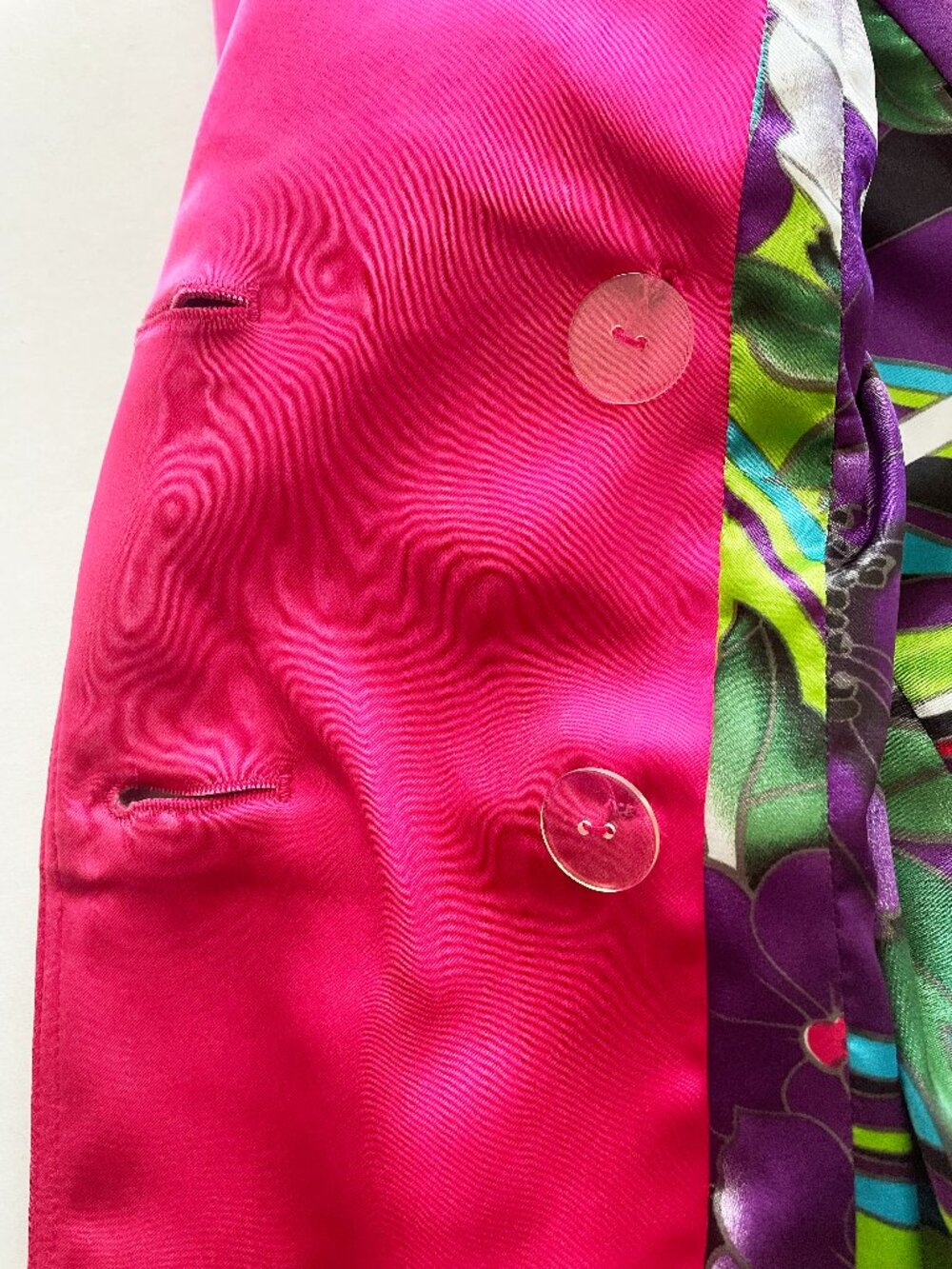 Cache Vintage Hot Pink Women's Double-Breasted Trench Coat/Jacket w/belt Size XS - Picture 7 of 16